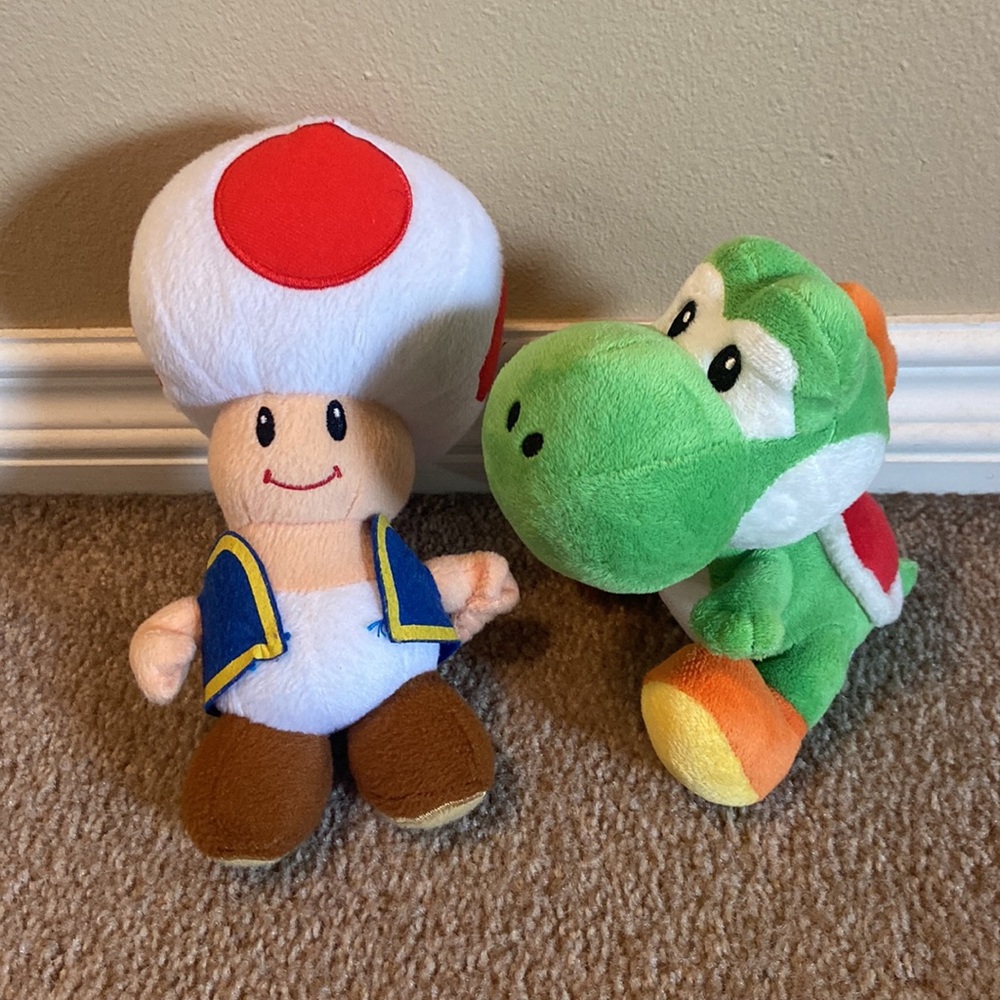 Kid’s Collectable Yoshi and Toad Super Mario Bros Wii Character Plushies. - Picture 1 of 13
